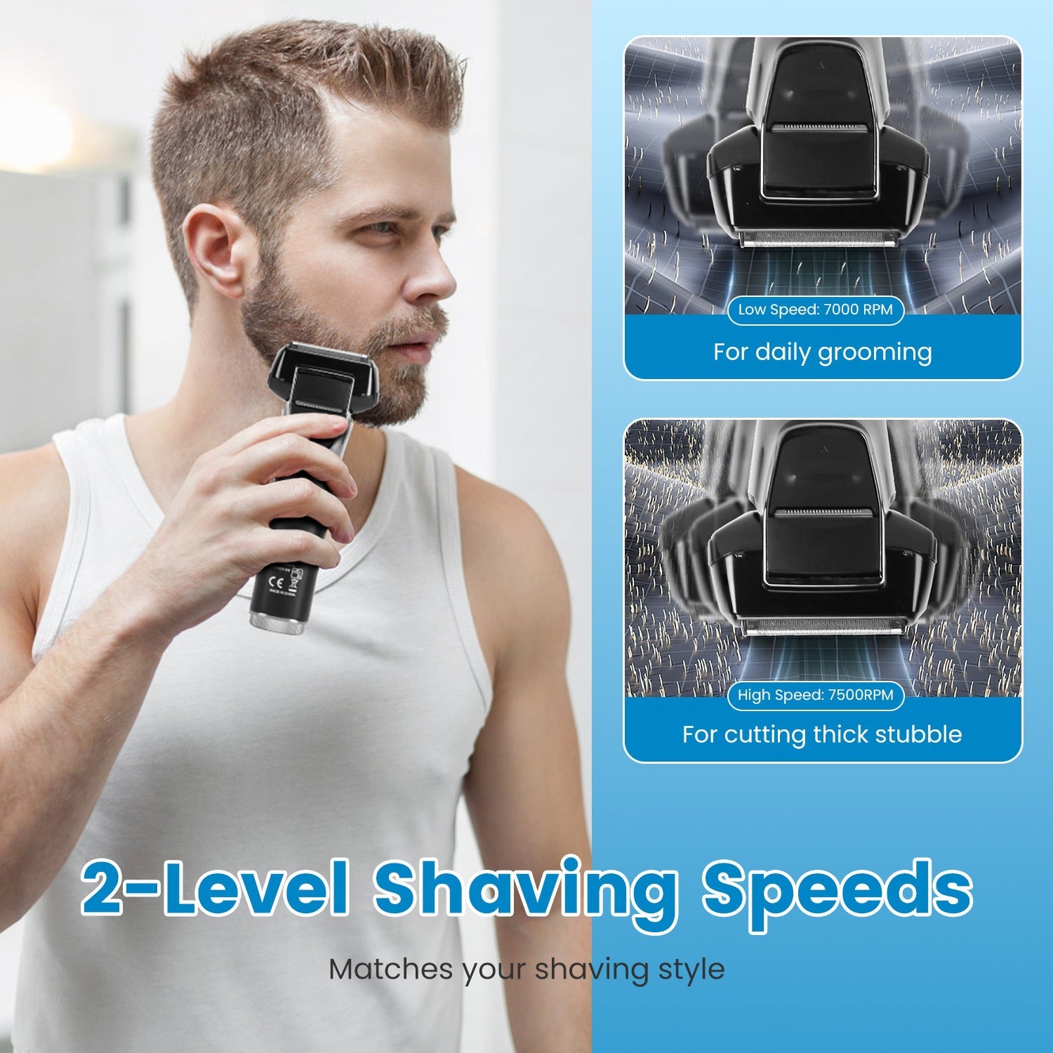 Electric Foil Face Shaver 5-Blade Electric Razor For Men Wet & Dry Jawline Beard Trimmer Precision Sideburn Shavers IPX6 Waterproof With LED Display Cleaning Brushes 1Heartof5