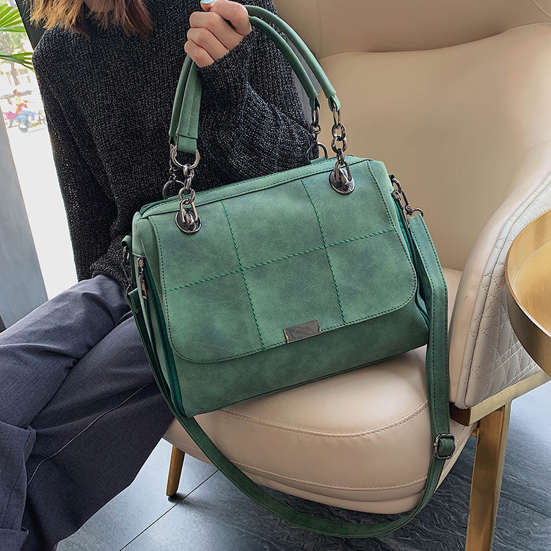 Matte Women Scrub Female Shoulder Bags Large Capacity Matcha Green PU Leather Lady Totes Boston Bag for Travel Hand Bags My Store