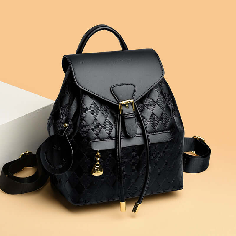 Female Leather Backpack Shoulder School Travel Bag