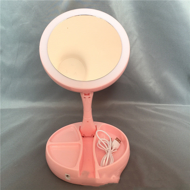 New Style Makeup Mirror LED Makeup Mirror Folding Storage Makeup Mirror 1Heartof5