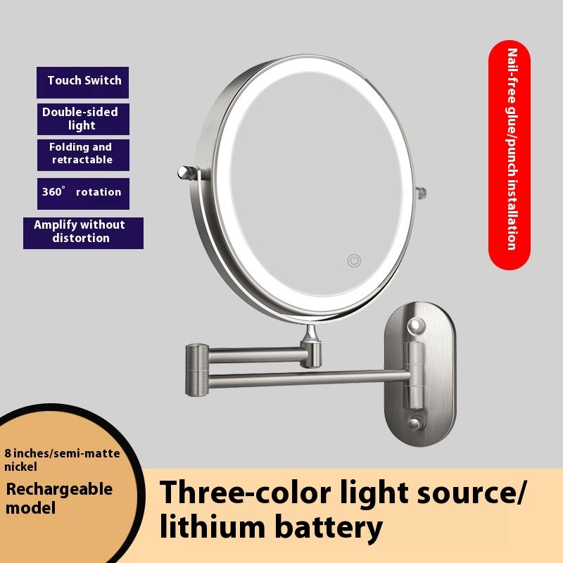 New 8-inch Folding LED Makeup Mirror Wall-mounted 1Heartof5