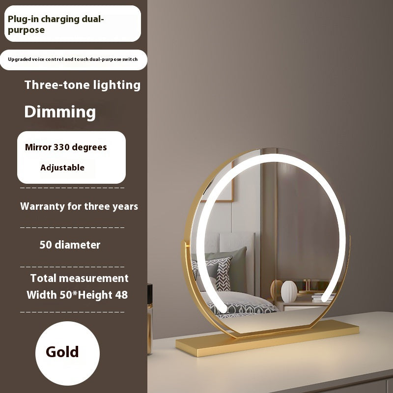 Semicircle LED With Light Makeup Desktop Smart Touch Dimming Fill Light Mirror Adjustable 1Heartof5