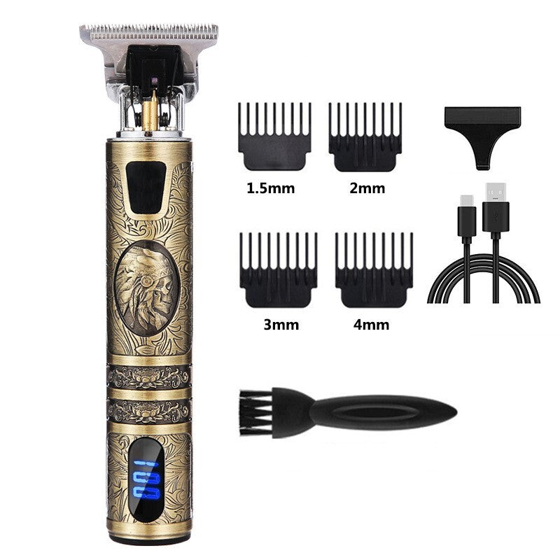 Beard Trimmer Hair Clippers Cordless Hair Cutting Kit Barber Shaving Machine For Men USB Rechargeable 1Heartof5