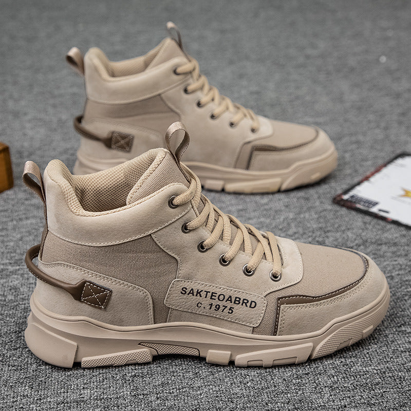 Ankle Boots Men Lace-up Martin Boots Platform Canvas Shoes My Store