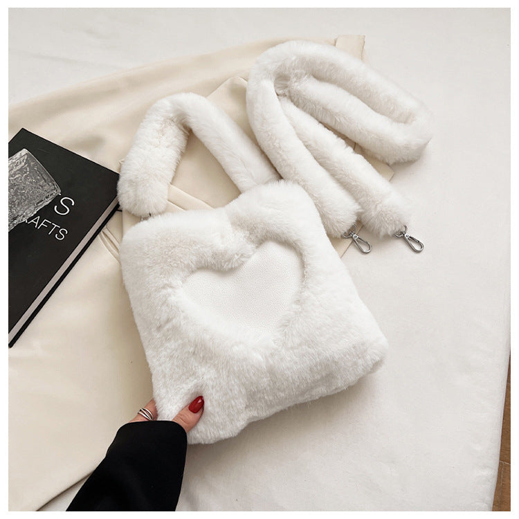 Love Handbags Winter Plush Shoulder Bags For Women My Store