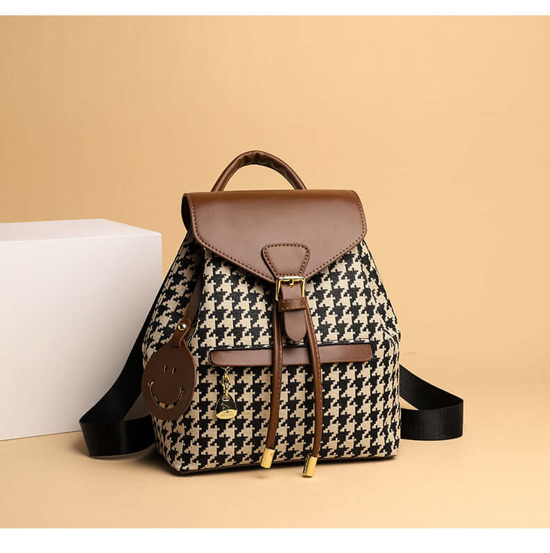 Female Leather Backpack Shoulder School Travel Bag