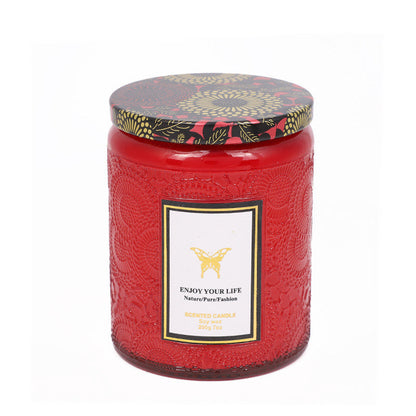 Embossed Glass Fragrance Handmade Gift Aromatherapy Soy Candles My Store