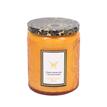 Embossed Glass Fragrance Handmade Gift Aromatherapy Soy Candles My Store