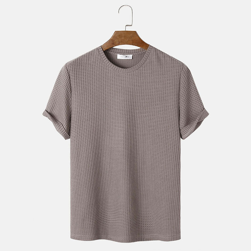 Men Summer Solid Color Round Neck Basic T-Shirts My Store