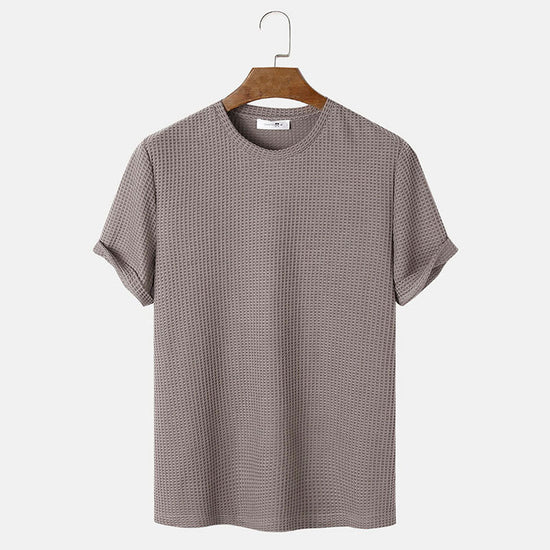 Men Summer Solid Color Round Neck Basic T-Shirts My Store