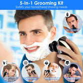 1Pc Head Shavers For Bald Men 5 In 1 7D Electric Rotary Razor Rechargeable Cordless Head Beard Trimmer Shaver Kit IPX6 Waterproof Dry Wet Grooming Kit With 3 Combs 1Heartof5