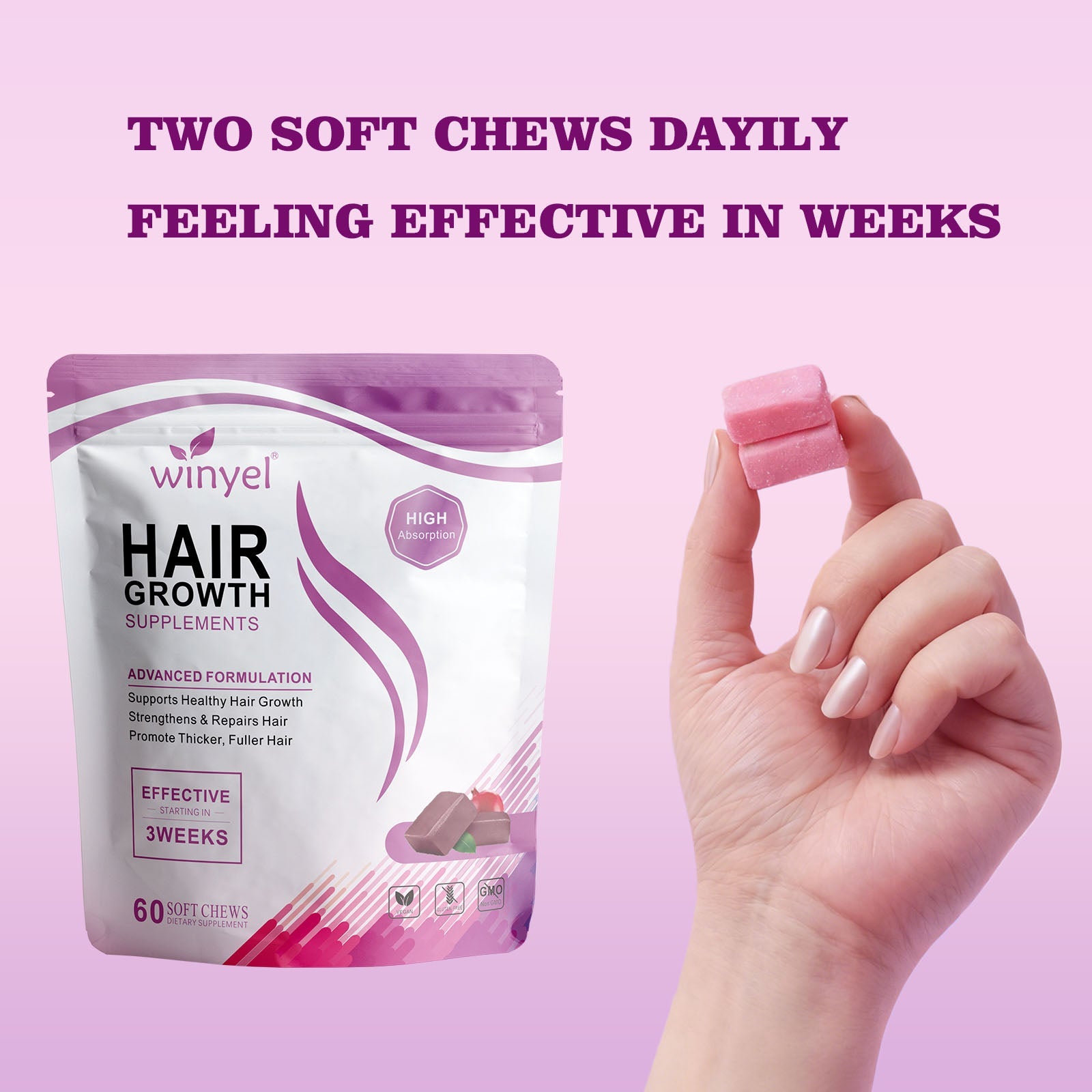 WINYEL Hair Growth Soft Chew able