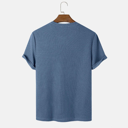 Men Summer Solid Color Round Neck Basic T-Shirts My Store