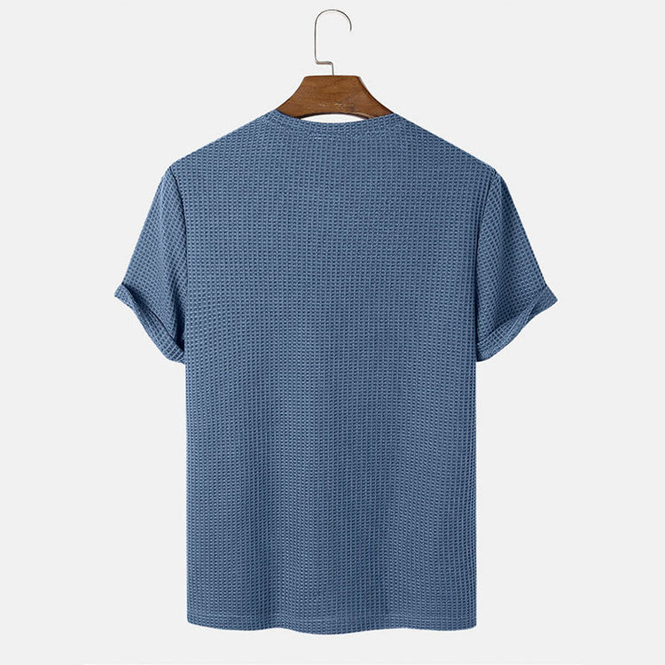 Men Summer Solid Color Round Neck Basic T-Shirts My Store