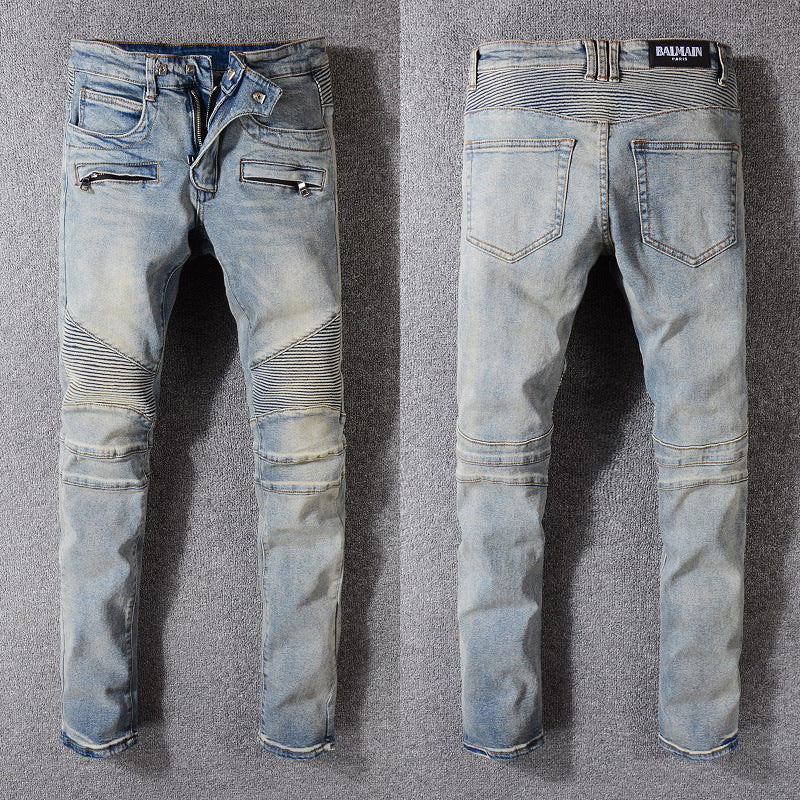 Biker Jeans middle-waisted zipper placket