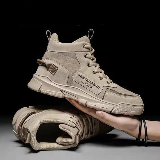 Ankle Boots Men Lace-up Martin Boots Platform Canvas Shoes My Store