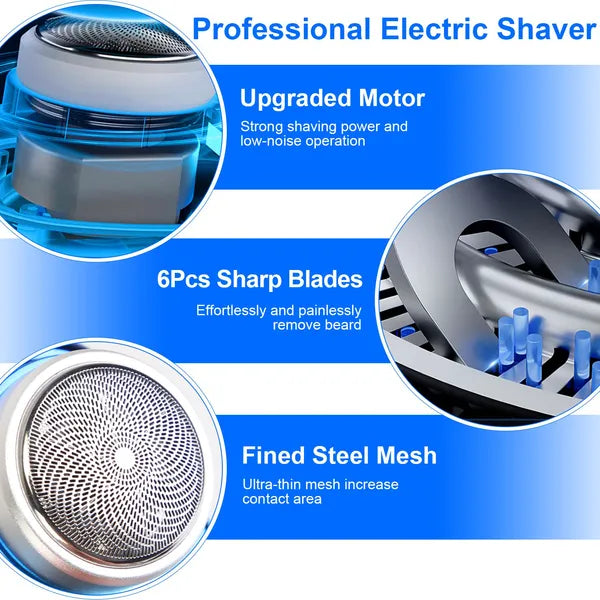 Portable Electric Shaver With LED Digital Display Type-C Rechargeable Electric Razor For Men Electric Beard Trimmer For Home Office Travel Car 1Heartof5