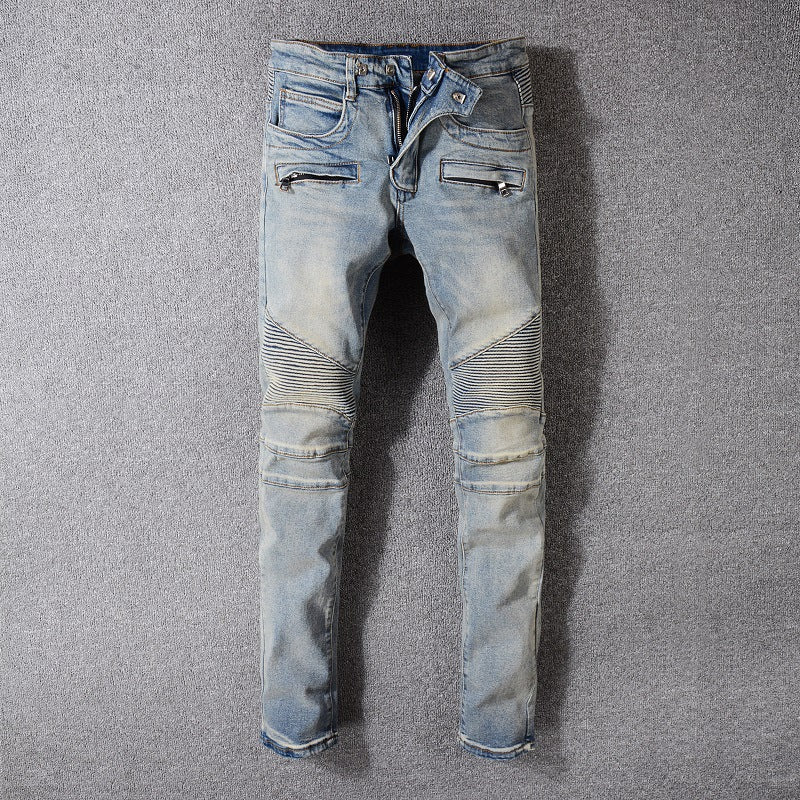 Biker Jeans middle-waisted zipper placket