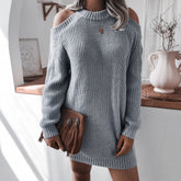 Knitwear College Sweaters Sweater For Women Long Blue Gray My Store