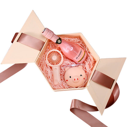 Hexagonal Gift Box Lipstick Perfume Gift Box Heaven And Earth Cover Bow Gift Box My Store