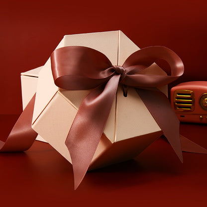 Hexagonal Gift Box Lipstick Perfume Gift Box Heaven And Earth Cover Bow Gift Box My Store