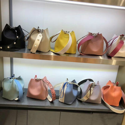 Fashion Leopard Print Bucket Bags For Women Personality Rivet Handbag Python Pattern Strap Shoulder Bags Designer Crossbody Bag My Store