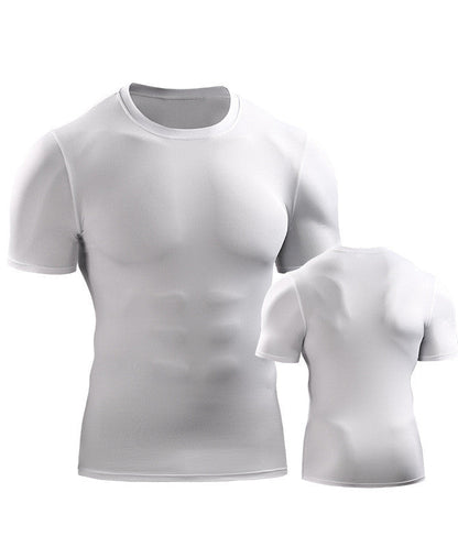 Mens Muscle Hooded Hoodies Short Sleeve T-shirt Sports GYM Slim Fit Tops Blouse My Store