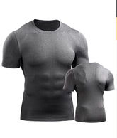 Mens Muscle Hooded Hoodies Short Sleeve T-shirt Sports GYM Slim Fit Tops Blouse My Store