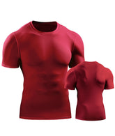 Mens Muscle Hooded Hoodies Short Sleeve T-shirt Sports GYM Slim Fit Tops Blouse My Store