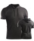 Mens Muscle Hooded Hoodies Short Sleeve T-shirt Sports GYM Slim Fit Tops Blouse My Store
