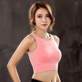 Women Breathable Mesh Sports Bras Shockproof Padded Athletic Gym Running Bra Solid Seamless Fitness Yoga Sport Tops Vest My Store