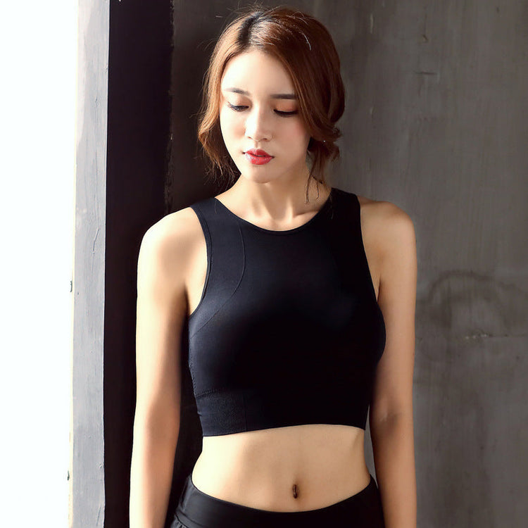 Women Breathable Mesh Sports Bras Shockproof Padded Athletic Gym Running Bra Solid Seamless Fitness Yoga Sport Tops Vest My Store