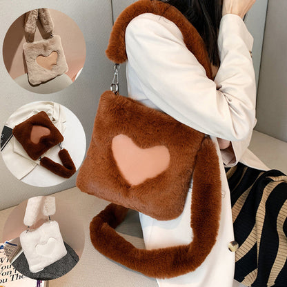 Love Handbags Winter Plush Shoulder Bags For Women My Store