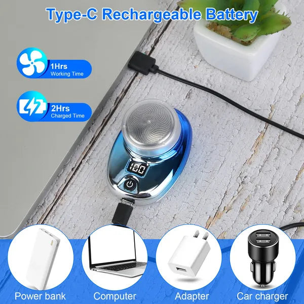 Portable Electric Shaver With LED Digital Display Type-C Rechargeable Electric Razor For Men Electric Beard Trimmer For Home Office Travel Car 1Heartof5