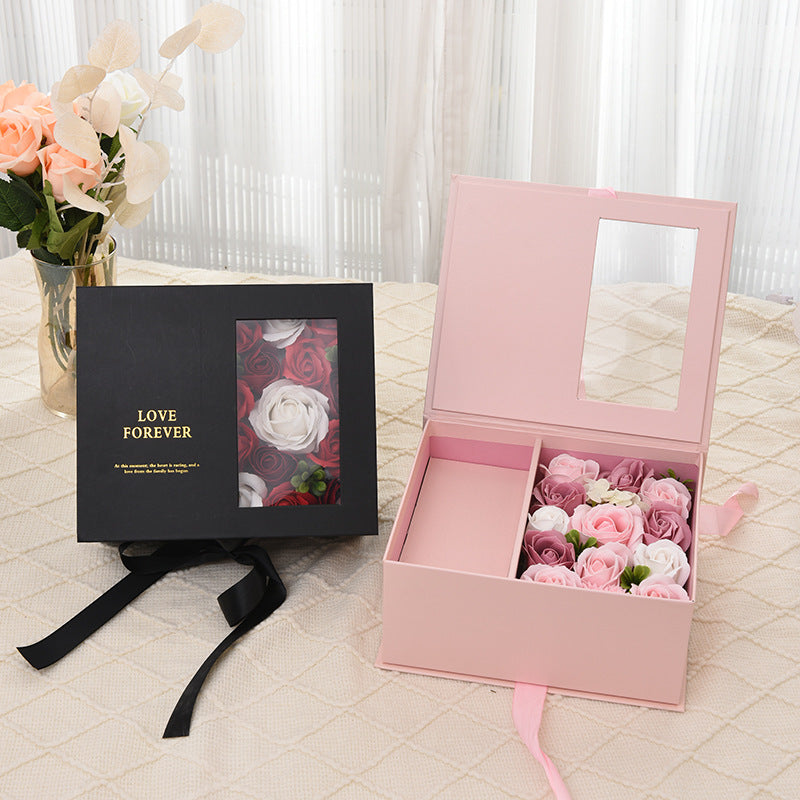Transparent Window Perfume Gift Box Eternal Rose Hand Gift Box