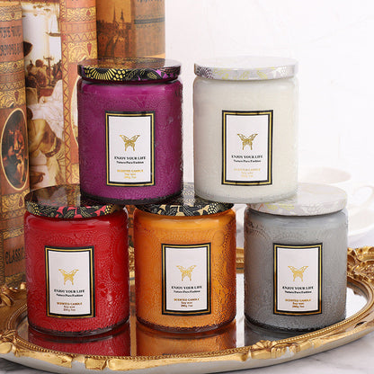 Embossed Glass Fragrance Handmade Gift Aromatherapy Soy Candles My Store