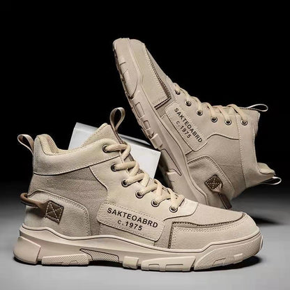 Ankle Boots Men Lace-up Martin Boots Platform Canvas Shoes My Store