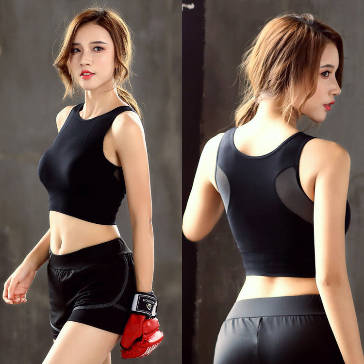 Women Breathable Mesh Sports Bras Shockproof Padded Athletic Gym Running Bra Solid Seamless Fitness Yoga Sport Tops Vest My Store