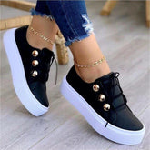 Lace-up Flats Sneakers Women Rivet Casual Shoes My Store
