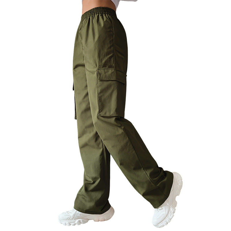 High-waisted Straight-leg Wide-leg Casual Workwear Pants 1Heartof5