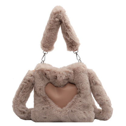 Love Handbags Winter Plush Shoulder Bags For Women My Store