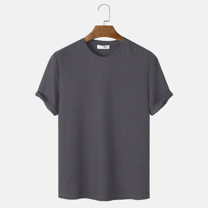 Men Summer Solid Color Round Neck Basic T-Shirts My Store