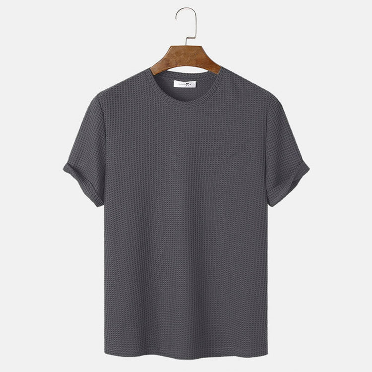 Men Summer Solid Color Round Neck Basic T-Shirts My Store