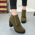 Chunky Block Heel Boots Buckle Ankle Boots Women Shoes My Store