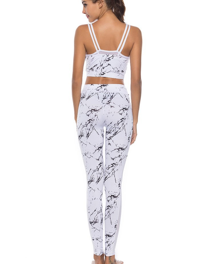 Yoga clothing tops female summer fitness yoga sports suit 2 piece set sexy vest belt My Store
