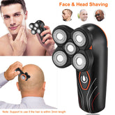 4D Electric Shavers Razor IPX7 Waterproof Wet & Dry 5 Floating Head Rotary Shavers Rechargeable Beard Trimmer Shaving Razor For Men 1Heartof5