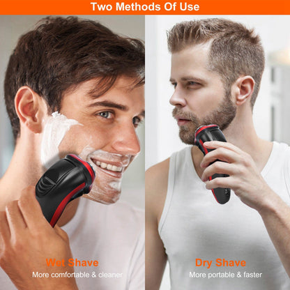 Electric Shaver Razor For Men IPX7 Waterproof Beard Trimmer 3D Rechargeable Painless Rotary Shaver With Trimmer 2 In 1 Electric Shaver 1Heartof5