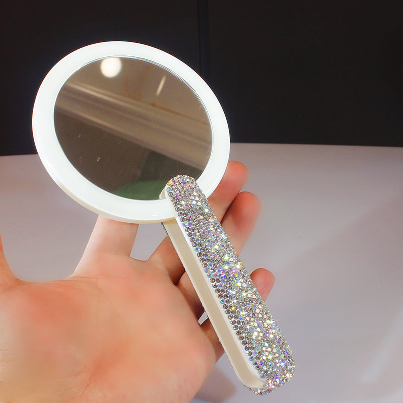 Diamond Embedded Portable LED Makeup Mirror 1Heartof5