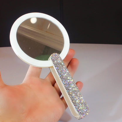 Diamond Embedded Portable LED Makeup Mirror 1Heartof5