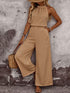 Womens Draped-Neck Vest And Casual Pants Set 1Heartof5
